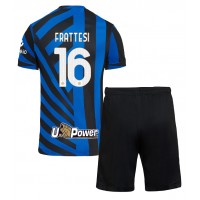 Fotbalové Dres Inter Milan Davide Frattesi #16 Dětské Domácí 2024-25 Krátký Rukáv (+ trenýrky)